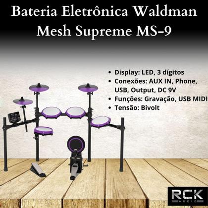 Imagem de Bateria Eletrônica Waldman Mesh Supreme MS-9