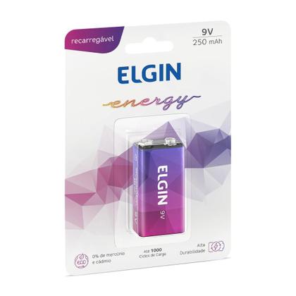 Imagem de Bateria Elgin Recarregável 9v 250mah Até 1000 Recargas