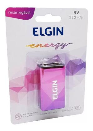 Imagem de Bateria elgin recarregável 9v 250mah blister com 1 unidade