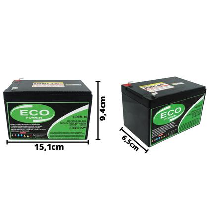 Imagem de Bateria Estacionária Ciclo Profundo 15Ah 12V para bike eletrica, Nobreak - Eco Power