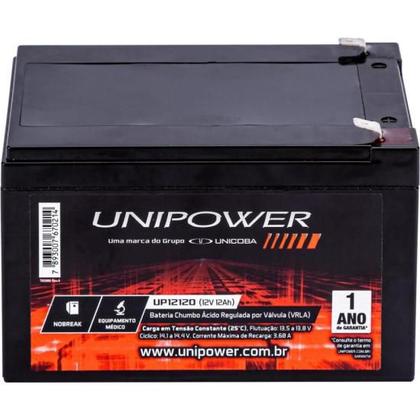 Imagem de Bateria Estacionária Selada 12V 12Ah VRLA UP12120 Unipower