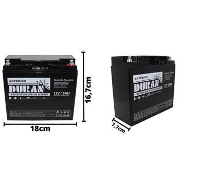 Imagem de Bateria Estacionária Selada VRLA 18Ah 12V Nobreak - Duran