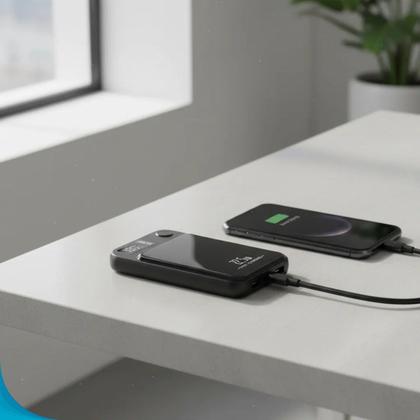 Imagem de Bateria Externa Magnética Power Bank 10000mAh Carregamento Turbo 22.5W Entrega Ágil