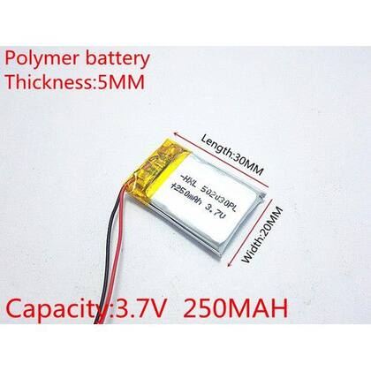 Imagem de Bateria Fone Ouvido 3,7v 250mah 5mm X 20mm X 30mm