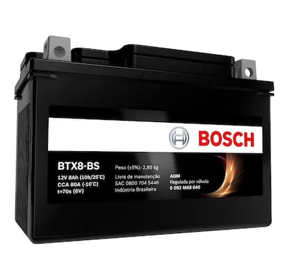 Imagem de Bateria Honda Nc 700 12v 8ah Bosch Btx8-bs (ytx9-bs)