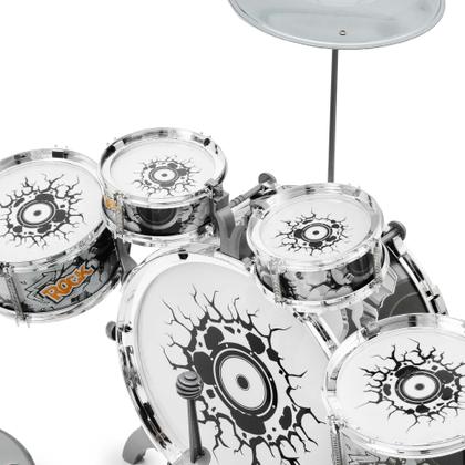 Imagem de Bateria Infantil Grande Musical com Banco Banqueta e 5 tambores Bhstore
