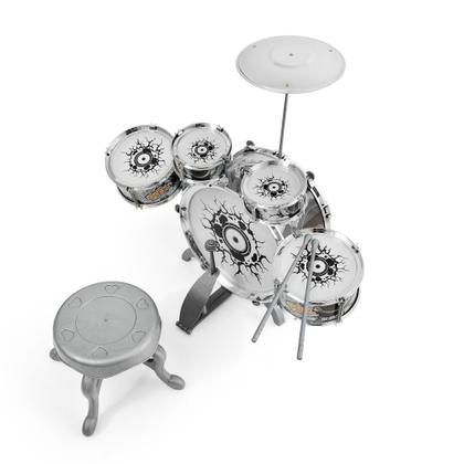 Imagem de Bateria Infantil Grande Musical com Banco Banqueta e 5 tambores Bhstore