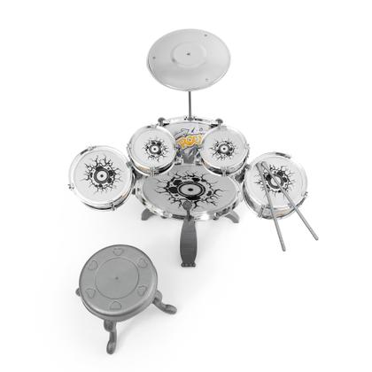 Imagem de Bateria Infantil Grande Musical com Banco Banqueta e 5 tambores Bhstore