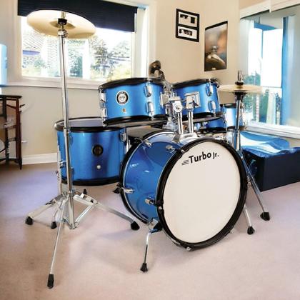 Imagem de Bateria Juvenil Turbo Junior Azul - Completa Azul