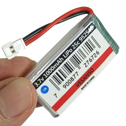 Imagem de Bateria LiPo 3.7V 1000mAh 25C 1S 952540 Recarregável Conector 2 Pinos