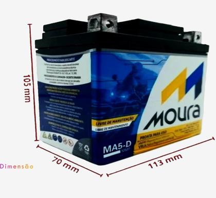 Bateria Moto 5ah Amperes 12V Fan Titan Bros YBR Biz 125 150 160 Moura Envio Já Imagem de Bateria Moto 5ah Amperes 12V Fan Titan Bros YBR Biz 125 150 160 Moura Envio Já
