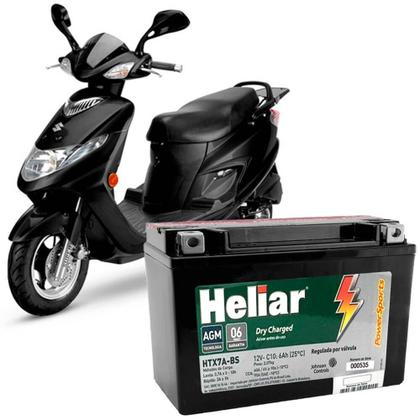 Imagem de Bateria Moto An 125 Burgman Heliar HTX7ABS PowerSports 6Ah 12 Volts