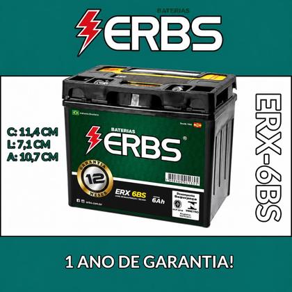 Imagem de Bateria moto Biz Honda Biz 100 125 ES KS CG125 YBR Crosser Titan ERBS 6ah