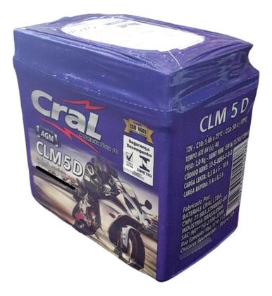 Imagem de Bateria Moto Clm 5 D 5ah Cral Cg 150 Titan Cargo 2014-2015