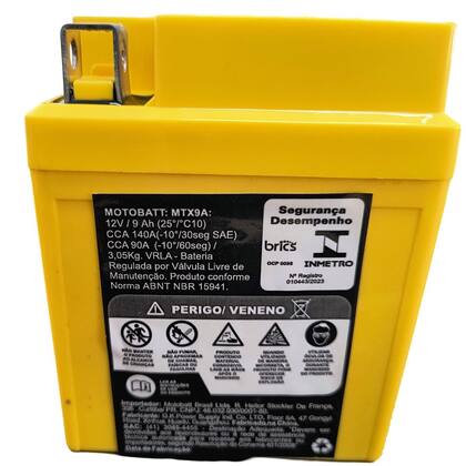 Imagem de Bateria Moto Motobatt 12v 9ah Mta9a Yuasa Ytx9bs