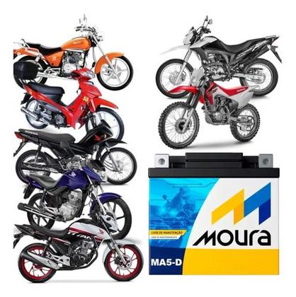 Bateria Moto Titan Fan Biz Bros Fazer 125 150 160 Mix Flex - MOURA Imagem de Bateria Moto Titan Fan Biz Bros Fazer 125 150 160 Mix Flex