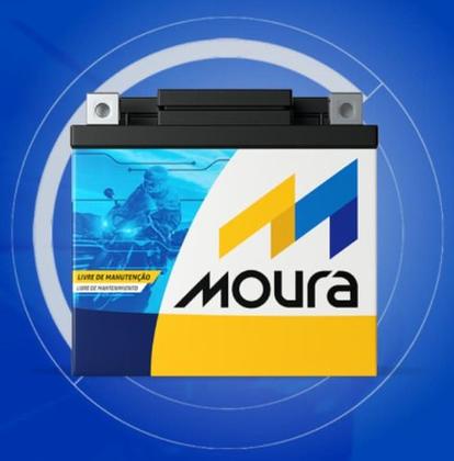 Bateria Moto Titan Fan Biz Bros Fazer 125 150 160 Mix Flex - MOURA Imagem de Bateria Moto Titan Fan Biz Bros Fazer 125 150 160 Mix Flex