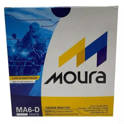 Imagem de Bateria Moto Yamaha Xmax 250 Twister Moura 6ah 12v Ma6-d