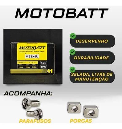 Imagem de Bateria Motobatt Mbtx9u 10,5ah Dafra Next 250 Maxsym Kansas