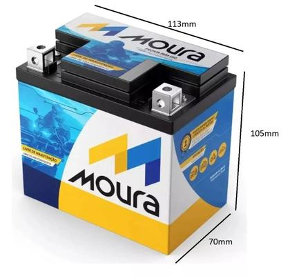 Bateria Moura 12v 5ah Honda Cg 150 Titan, Biz, Fan, Bross e Outras - MOURA-BRASIL Imagem de Bateria Moura 12v 5ah Honda Cg 150 Titan, Biz, Fan, Bross e Outras