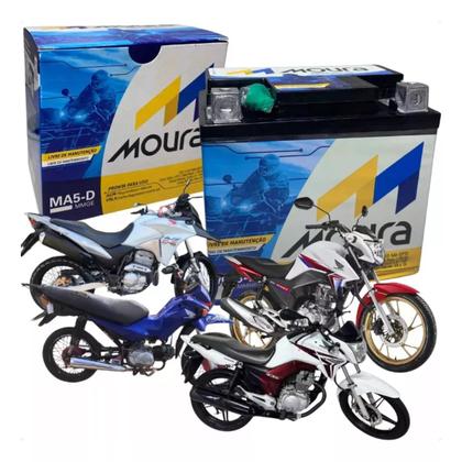Bateria Moura 12v 5ah Honda Cg 150 Titan, Biz, Fan, Bross e Outras - MOURA-BRASIL Imagem de Bateria Moura 12v 5ah Honda Cg 150 Titan, Biz, Fan, Bross e Outras