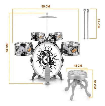 Imagem de Bateria Musical Infantil Rock Party 52cm Completa Banqueta