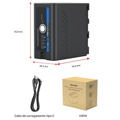 Imagem de Bateria NP-F990T (F970/F960) Multifuncional Led c/ Saída USB