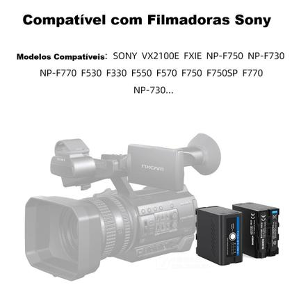 Imagem de Bateria NP-F990T (F970/F960) Multifuncional Led c/ Saída USB