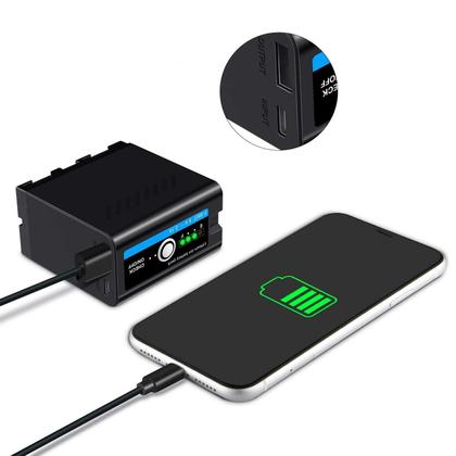 Imagem de Bateria NP-F990T (F970/F960) Multifuncional Led c/ Saída USB