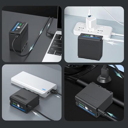 Imagem de Bateria NP-F990T (F970/F960) Multifuncional Led c/ Saída USB