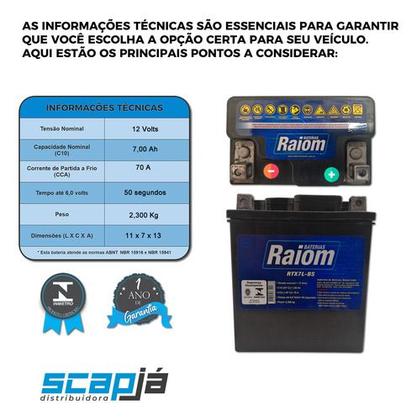 Imagem de Bateria Para Moto Honda Cg 150 Sport 2005 Em Diante 7ah 12v