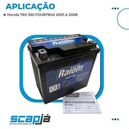 Bateria Para Moto Trx 350 Fourtrax 2001 A 2008 13ah 12v - ScapJá Imagem de Bateria Para Moto Trx 350 Fourtrax 2001 A 2008 13ah 12v