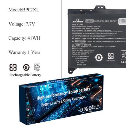 Imagem de Bateria para Notebook A AMANDA BP02XL 7,7V 41Wh Li-ion