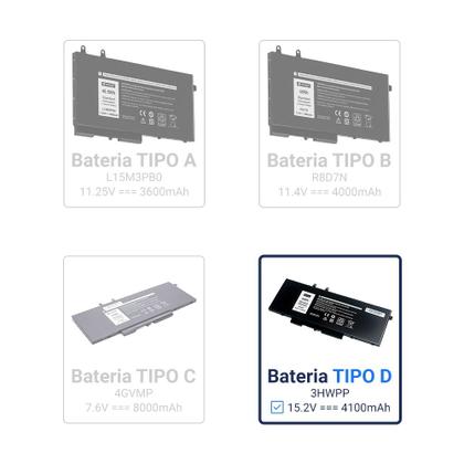 Imagem de Bateria para notebook compatível com Dell Precision 3540  4100 mAh