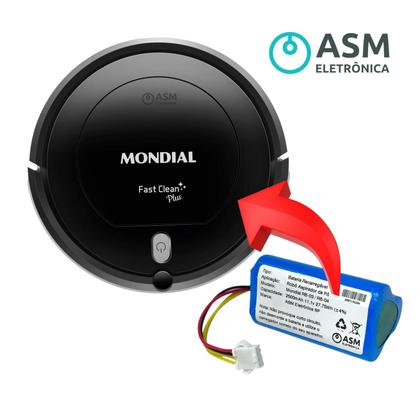 Imagem de Bateria para Robô Aspirador Mondial RB 03 RB 04 com 2500mah
