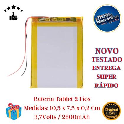 Imagem de Bateria para Tablet Multilase M7s Quad 2 Fios 3,7v 5000mah Carga