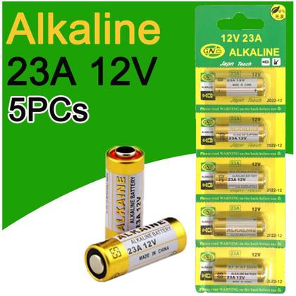 Imagem de Bateria Pilha 23a 12v Cartela 5 Peças Alcalina Alarme Portão Controle - Sugdu