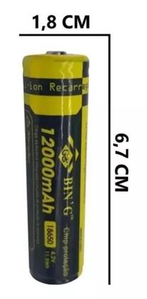 Imagem de Bateria Pilha Recarregável Bing Para Lanterna De Mergulho Tática Com Chip De Potência 12000 Mah