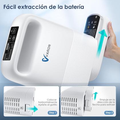 Imagem de Bateria portátil compatível com VARON NT-2/VP-2 para concentradores de oxigênio - 16 células, 14,4 V, 10400 mAh, alta capacidade