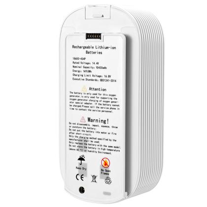 Imagem de Bateria portátil compatível com VARON NT-2/VP-2 para concentradores de oxigênio - 16 células, 14,4 V, 10400 mAh, alta capacidade