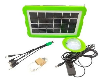 Imagem de Bateria Portatil Painel Placa Solar Lâmpada Luz Emergencia