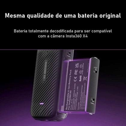 Imagem de Bateria Recarregável 2500Mah Para Câmera Insta360 X4