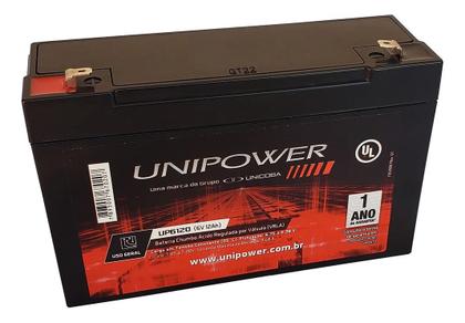 Imagem de Bateria Recarregável 6v 12ah Up6120 Brinquedo Carrinho Elétrico Unipower