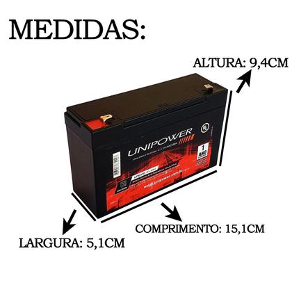Imagem de Bateria Recarregável 6v 12ah Up6120 Brinquedo Carrinho Elétrico Unipower