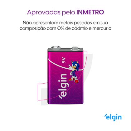 Imagem de Bateria Recarregável 9 Volts Elgin 9v 250mah Original