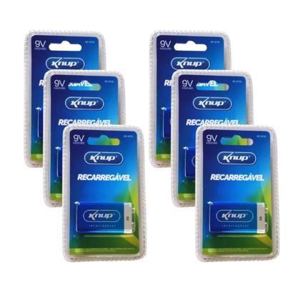 Bateria Recarregável 9 Volts Knup 9v 450mah Original Imagem de Bateria Recarregável 9 Volts Knup 9v 450mah Original