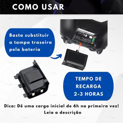 Imagem de Bateria Recarregável Com Cabo USB Carregador Compatível com Controle Manete Wireless de Xbox One S/X