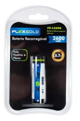 Imagem de Bateria Recarregavel Flexgold 18650 3.7v 2600mah 6 UNIDADES
