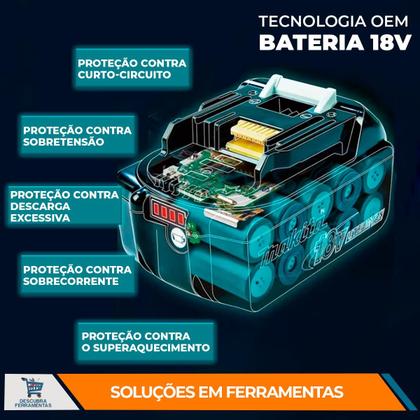 Imagem de Bateria Recarregável Makita BL1850B 1, 2 ou 4 Unidades 18V 5.0Ah LTX Compatível com A Linha LTX Esmerilhadeiras Furadeiras Martelete Profissional