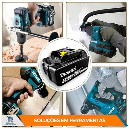 Imagem de Bateria Recarregável Makita BL1850B 1, 2 ou 4 Unidades 18V 5.0Ah LTX Compatível com A Linha LTX Esmerilhadeiras Furadeiras Martelete Profissional
